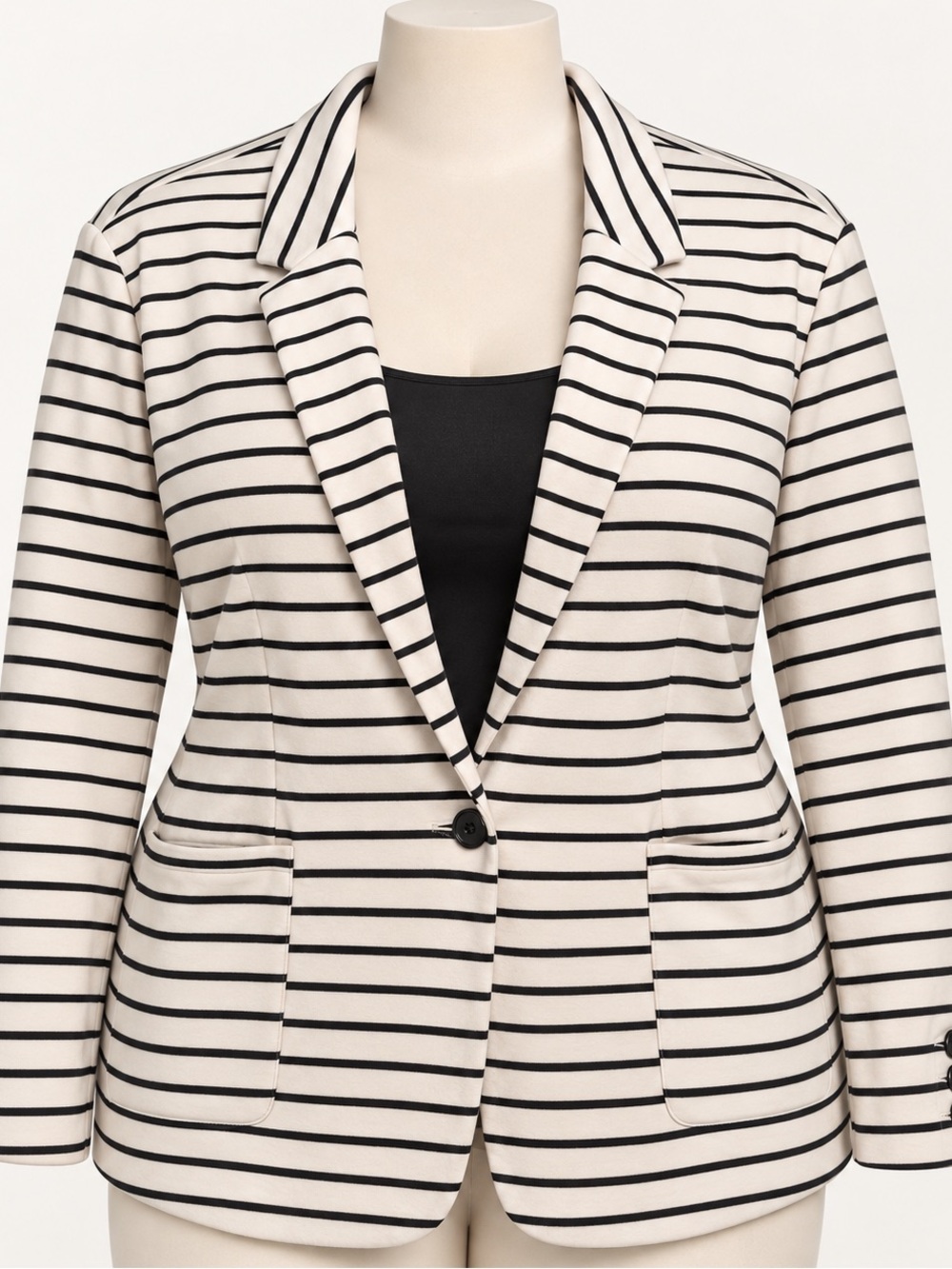 Old Navy Black & Cream Striped Women's Blazer